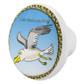 金ゴールド枠飛んでいる付きカモメ セラミックノブ (右)