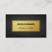 金ゴールド枠 |ダークお洒落メタリック背景 名刺 (正面)