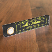 金ゴールド枠 デスクネームプレート (側面)