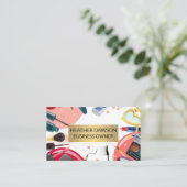 金ゴールド枠 |メイクアップアーティストツール化粧品 名刺 (スタンド正面)