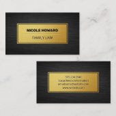 金ゴールド枠 |メタリックお洒落テクスチャ 名刺 (正面/裏面)