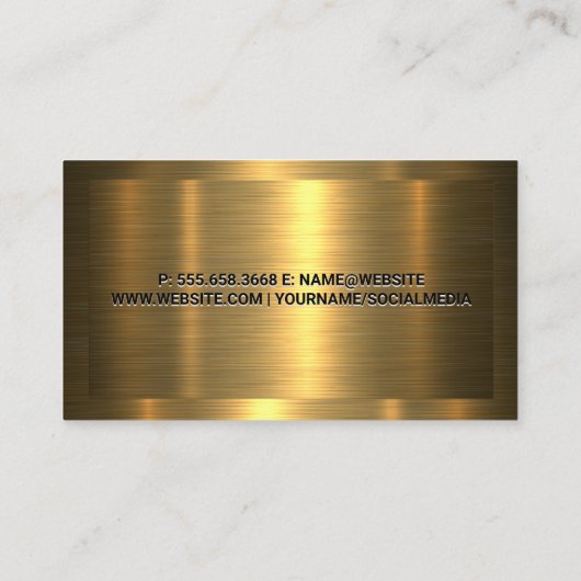 金ゴールド枠 |メタリックモダン金ゴールド 名刺 (裏面)