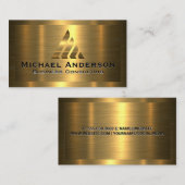 金ゴールド枠 |メタリックモダン金ゴールド 名刺 (正面/裏面)