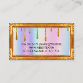 金ゴールド枠 |レインボーブレンド |金ゴールドグリッター 名刺 (裏面)