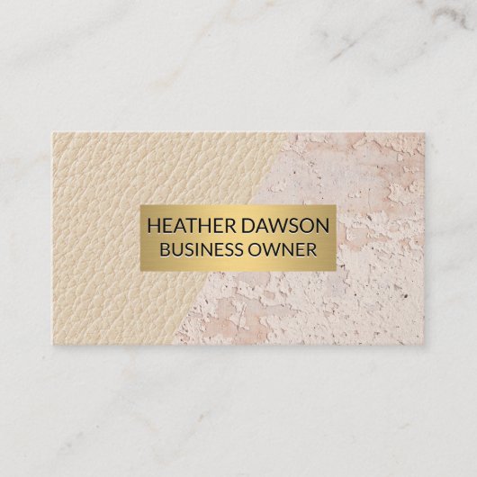 金ゴールド枠 |レザー |グランギーのテクスチャ 名刺 (正面)