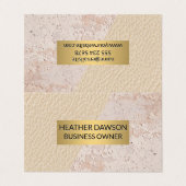 金ゴールド枠 |レザー |グランギーのテクスチャ 名刺 (外部フラット)