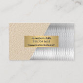 金ゴールド枠 |レザー |有孔メタル 名刺 (裏面)