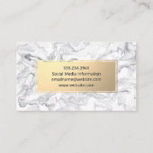 金ゴールド枠 | 大理石デザイン 名刺 (裏面)