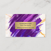 金ゴールド枠 |大理石 |ブラッ絵を描シュ 名刺 (裏面)