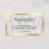 金ゴールド枠 | 幾何学模様 | qrバーコード 名刺 (裏面)