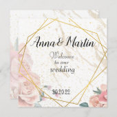 金ゴールド枠 招待状 (正面/裏面)