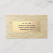 金ゴールド枠 | 木目背景 名刺 (裏面)