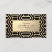 金ゴールド枠 |金ゴールドメタリックパターン 名刺 (裏面)