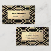 金ゴールド枠 |金ゴールドメタリックパターン 名刺 (正面/裏面)