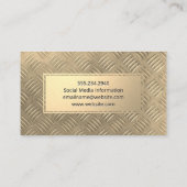 金ゴールド枠 |金ゴールドメタリック鋼パターン 名刺 (裏面)