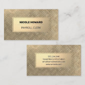 金ゴールド枠 |金ゴールドメタリック鋼パターン 名刺 (正面/裏面)