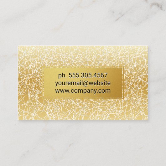 金ゴールド枠 |金色のテクスチャの背景 名刺 (裏面)