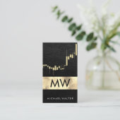金ゴールド株価チャート| レザーモノグラム名刺 名刺 (スタンド正面)