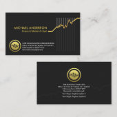 金ゴールド株式共有市場投資のグラフ 名刺 (正面/裏面)