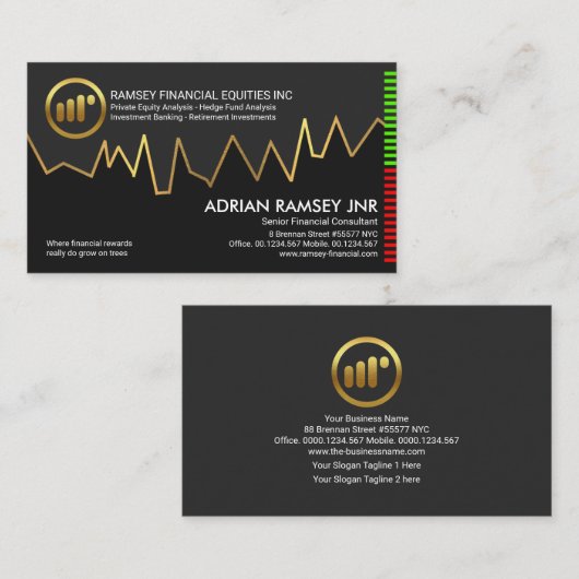 金ゴールド株式投資グラフ財務コンサルタント 名刺 (正面/裏面)