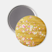 金ゴールド桜着物:: マグネット (正面/裏面)