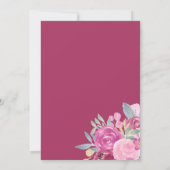 金ゴールド梅フローラ水彩ブライダルシャワーバイメール 招待状 (裏面)