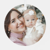 金ゴールド植物パーソナライズされたベビー初めてのクリスマス メタルオーナメント (裏面)