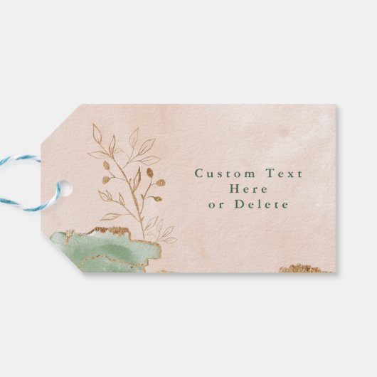 金ゴールド植物ユーカリモダン抽象芸術 ギフトタグ (裏面横)