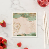 金ゴールド植物ユーカリモダン抽象芸術 スタンダードカクテルナプキン (インサイチュ)