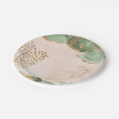 金ゴールド植物ユーカリモダン抽象芸術 ペーパープレート (アングル)