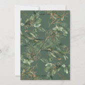 金ゴールド植物多肉性エレガントブライダルシャワー 招待状 (裏面)