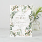 金ゴールド植物多肉質エレガントブライダルシャワーInv 招待状 (スタンド正面)