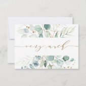 金ゴールド植物学結婚サンキューカード サンキューカード (裏面)