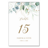 金ゴールド植物学結婚院 テーブルナンバー (裏面)