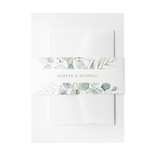 金ゴールド植物学結婚院 招待状ベリーバンド (正面例)