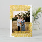 金ゴールド植物骨組み手描きクリスマスフォト 箔シーズンカード (立ち正面)