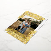 金ゴールド植物骨組み手描きクリスマスフォト 箔シーズンカード (回転した状態)