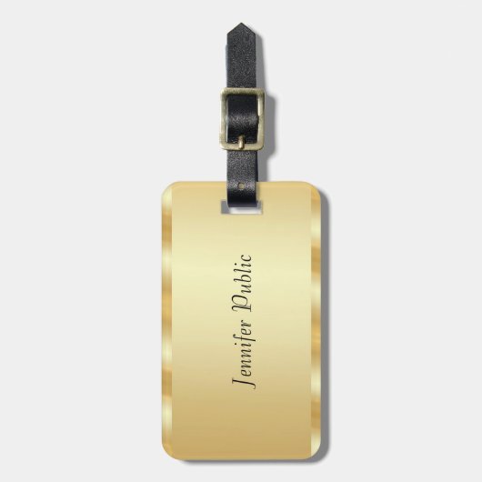 金ゴールド検索カスタムテンプレート手書きスクリプト名 ラゲッジタグ (正面縦)