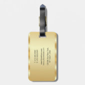 金ゴールド検索カスタムテンプレート手書きスクリプト名 ラゲッジタグ (裏面縦)