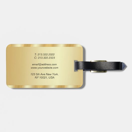 金ゴールド検索カスタムテンプレート手書きスクリプト名 ラゲッジタグ (裏面横)