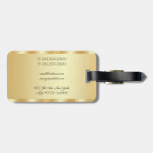 金ゴールド検索タイポグラフィスクリプト名エレガントテンプレート ラゲッジタグ (裏面横)