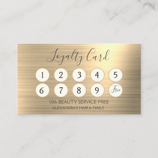 金ゴールド業務用フォイルロイヤリティパンチ ロイヤリティカード (正面)