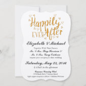 金ゴールド楽しいずっと後結婚式招待状 招待状 (正面)