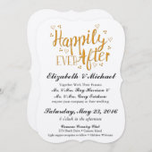 金ゴールド楽しいずっと後結婚式招待状 招待状 (正面/裏面)