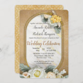 金ゴールド様々な幾何学圏のマンダラ 招待状 (正面/裏面)