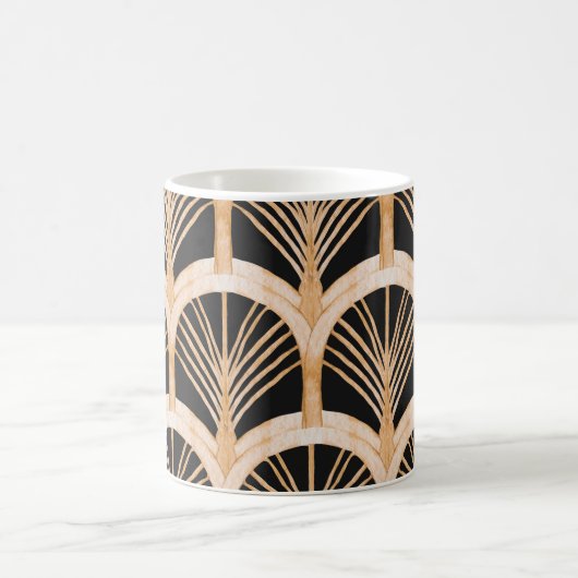 金ゴールド模倣：水彩アートデコ。 コーヒーマグカップ (中央)