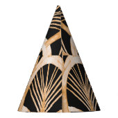 金ゴールド模倣:水彩アートデコ。 パーティーハット (裏面)