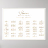 金ゴールド横ミニマルアルファベット座席表 ポスター (正面)