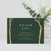 金ゴールド樺の木ツリーサンキューカード サンキューカード (スタンド正面)