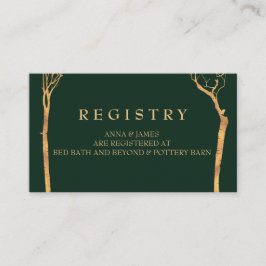 金ゴールド樺の木ツリー結婚のレジストリカード エンクロージャーカード